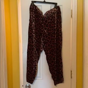 J. Crew leopard velvet pants. Size 14.